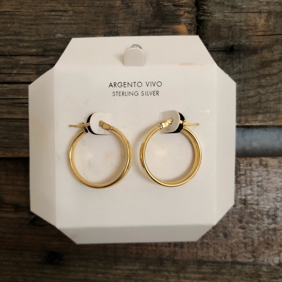 Argento Vivo Gold Plated Sterling Silver Earrings - Picture 1 of 4